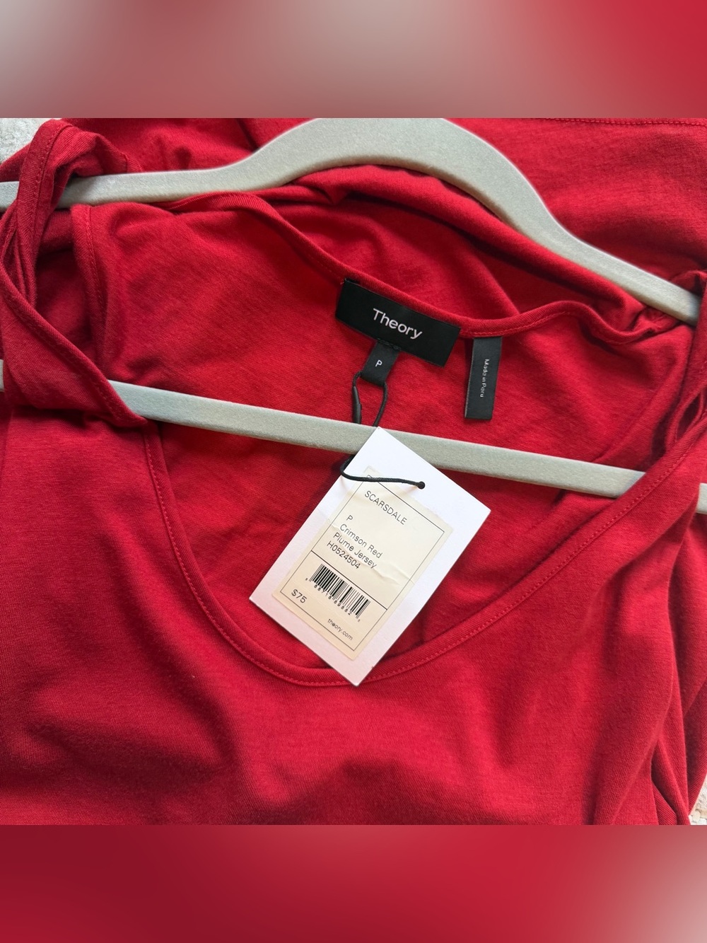 Theory Red Sleeveless Tank Top - Picture 3 of 4